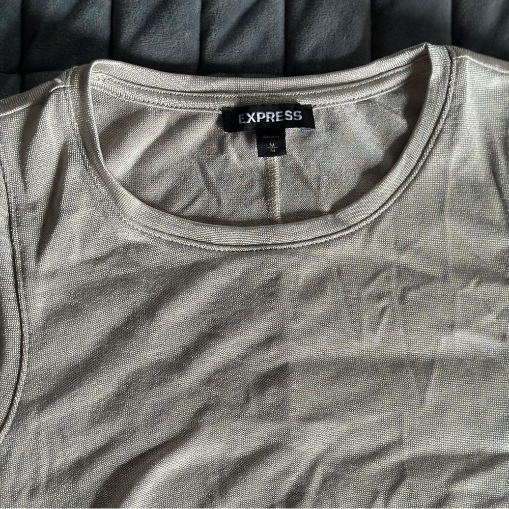 Express Cream Ruched Tank Top - Picture 3 of 4